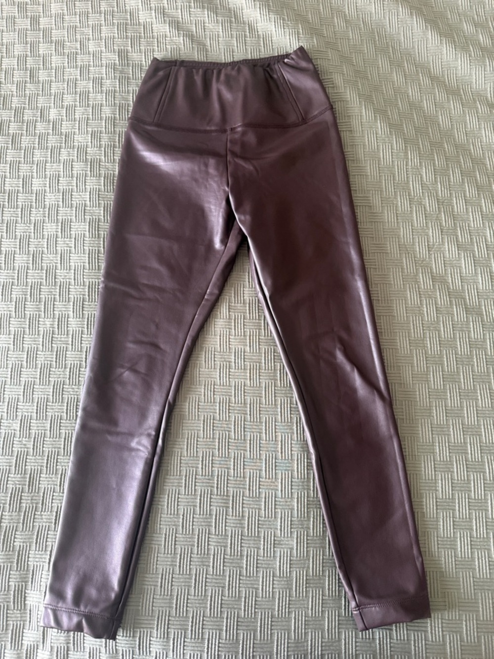 RD Style Faux Leather Leggings in Plum